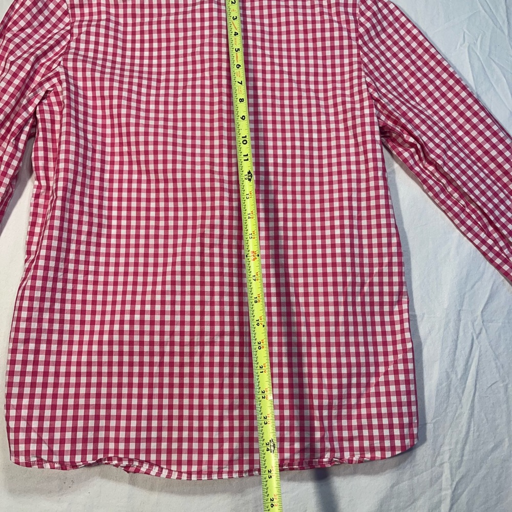Appleseeds Raspberry hot pink gingham button down blouse 12 - Picture 8 of 8